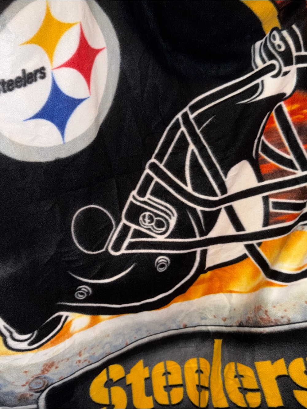 Black & Yellow ✨ 🏈 Steelers Helmet Throw Blanket Fleece